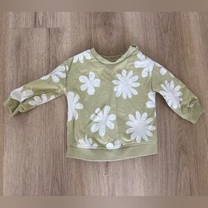Green Sweater with White Floral Pattern